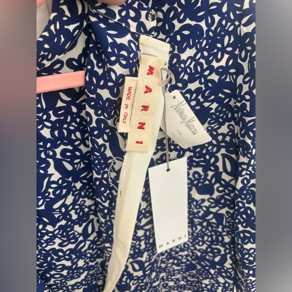 $1,450 MARNI blue/white Lylee Silk Crepe Dress Sz 40 S/M SEE DESCRIPTION - Picture 6 of 11